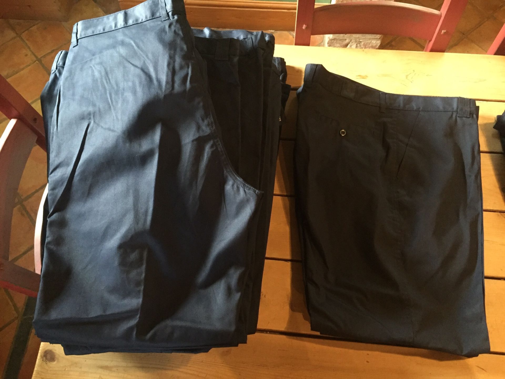 Job Lot 62 Pairs of Brand New mens UNEEK work trousers various sizes in blue - Image 3 of 10
