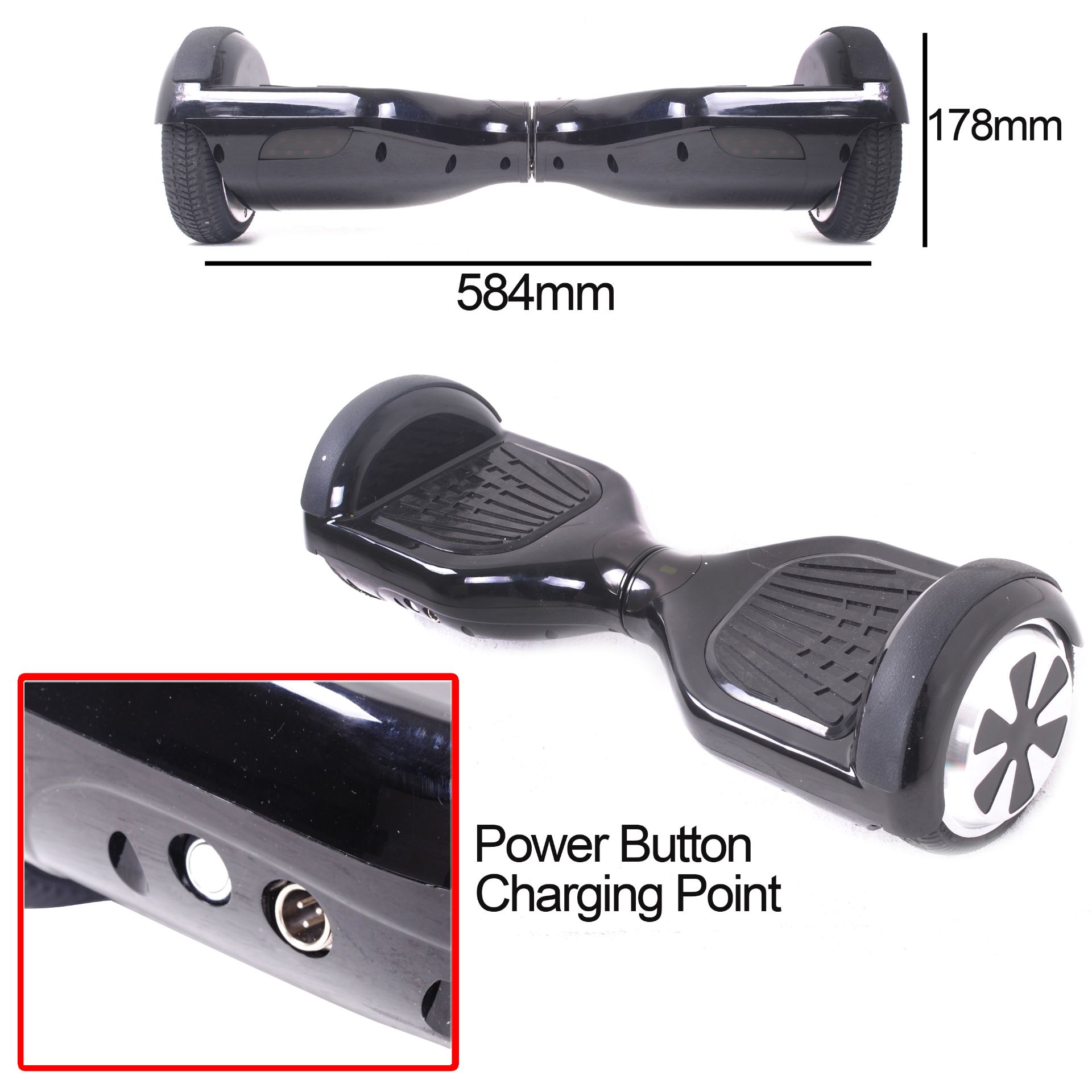 2 WHEEL HOVERBOARD IN BLACK WITH SAMSUNG BATTERY **PERFECT CHRISTMAS PRESENT** - Image 3 of 3