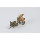 Palais Royal. A carriage of two golden metal donkeys with golden metal and mother of pearl egg