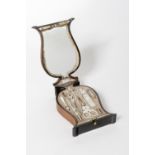 Palais Royal. Exceptional sewing box in the shape of a lyre which holds sewing tools in mother-of-