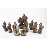 Lot of 10 painted terracotta statuettes of sailors/fishermen which carry thimble holders. France,