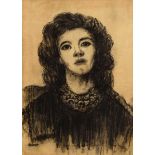 William Conor RHA RUA ROI (1881-1968) Female Study charcoal on paper laid on linen signed lower left