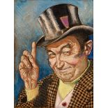 Harry Kernoff RHA (1900-1974) The Jarvey (Barry Fitzgerald) -1952 pastel signed top left 38 x