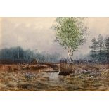 Percy French (1854-1920) Bogland Stream, West of Ireland watercolour signed lower right 17½ x