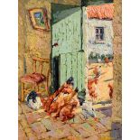 James S. Brohan (b.1952) Chicken Pickings oil on canvas board signed lower right 61 x 45½cm (24.02 x