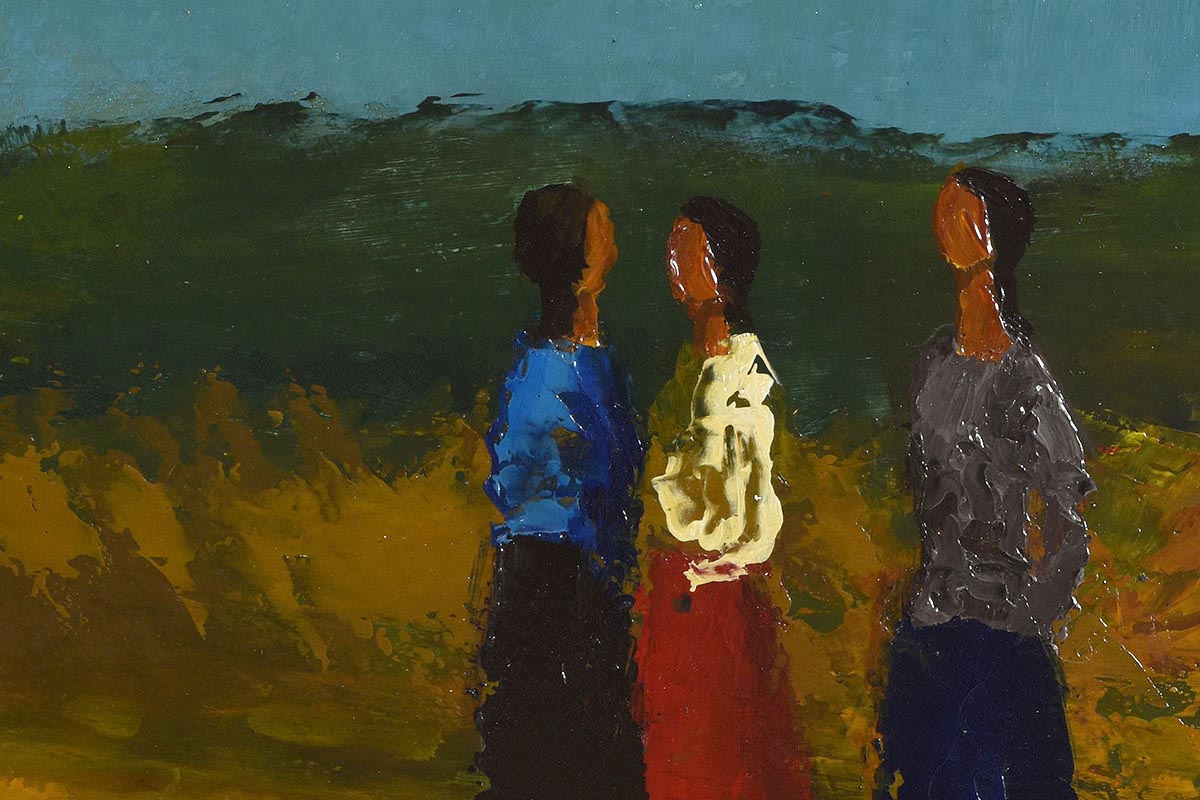 Daniel O'Neill (1920-1974) Foreshore with Figures oil on board signed lower right 36 x 46cm (14.17 x - Image 2 of 7