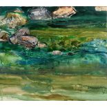 Barrie Cooke HRHA (1931-2014) Ugly River and Rocks (2001) oil on canvas signed, titled & dated