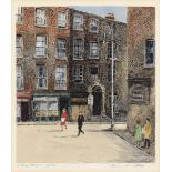 Flora Mitchell (1890-1973) In Lower Abbey Street watercolour & pen signed & titled 27 x 23½cm (11