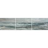 Mary Lohan (20th/21st Century) Rain Coming In I (2003-2004) oil on canvas triptych signed on reverse