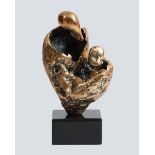 Stella Shawzin (b.1923) South African Mother & Child bronze on granite base - number 1 from an