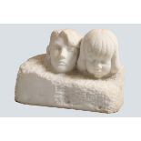 Seamus Murphy (1907-1975) Children (1947) unique white marble life size sculpture signed 38 x 54 x