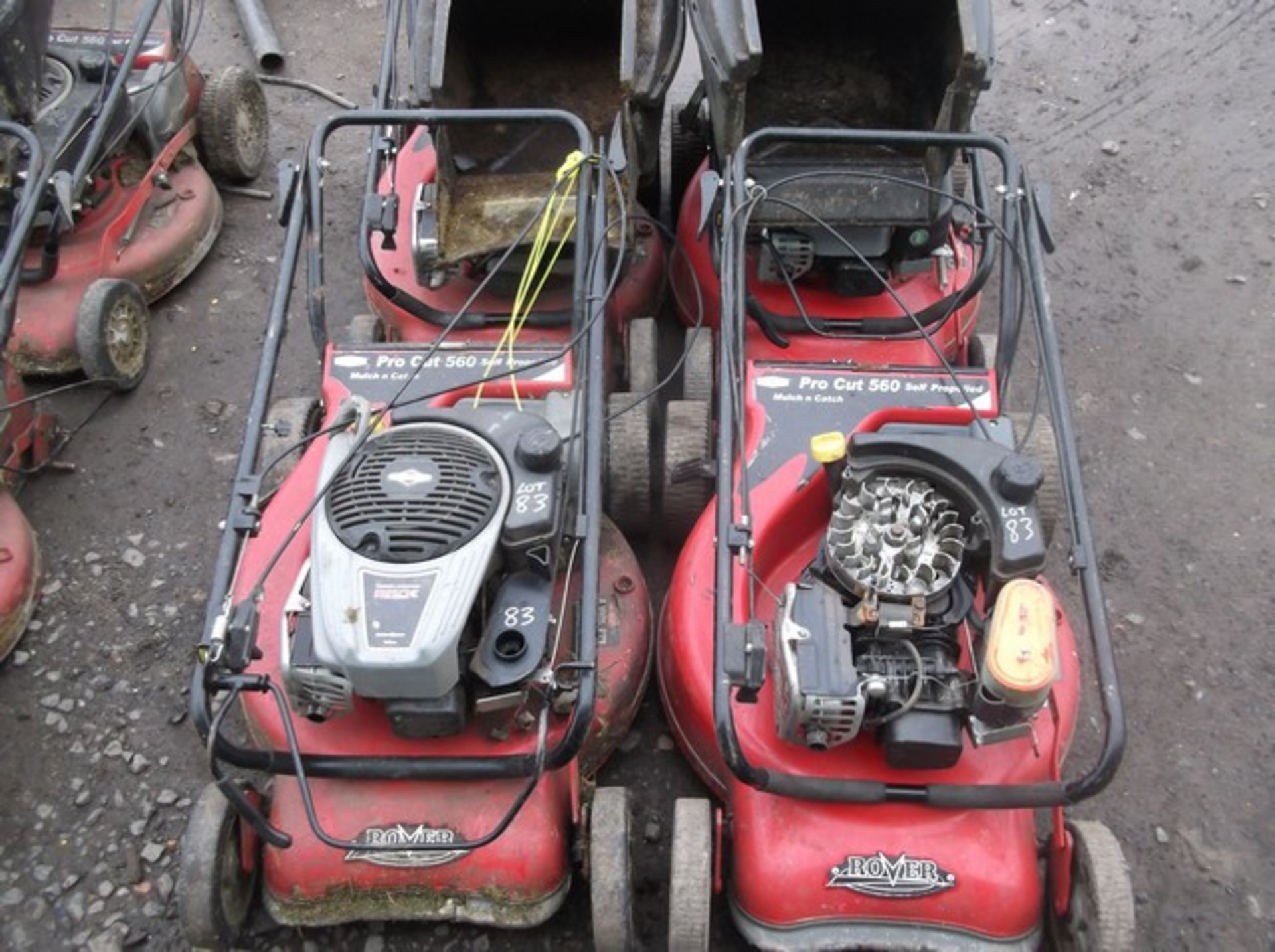 4 X ROVER SELF PROPELLED PETROL MOWERS C/W 2 X GRASS BOXES