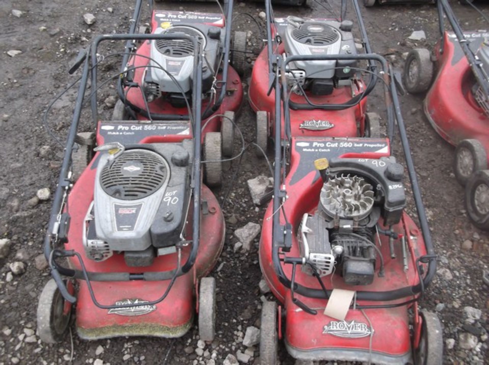 4 X ROVER SELF PROPELLED PETROL MOWERS NO GRASS BOXES