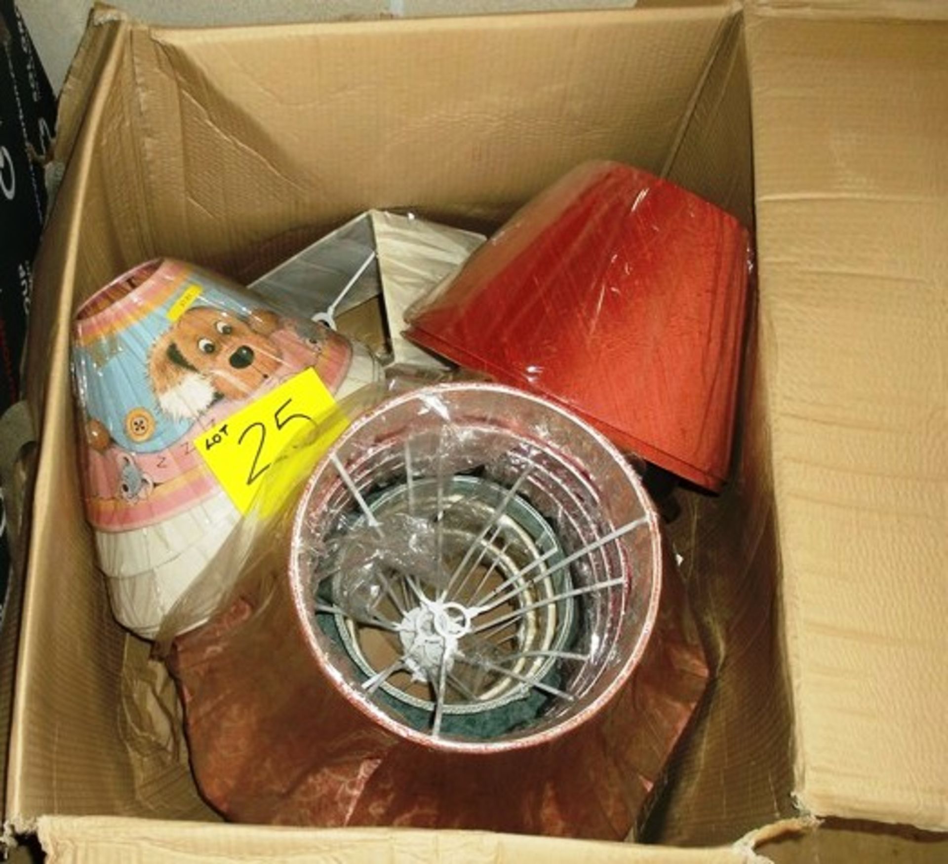 2 BOXES OF VARIOUS STANDARD LAMP SHADES