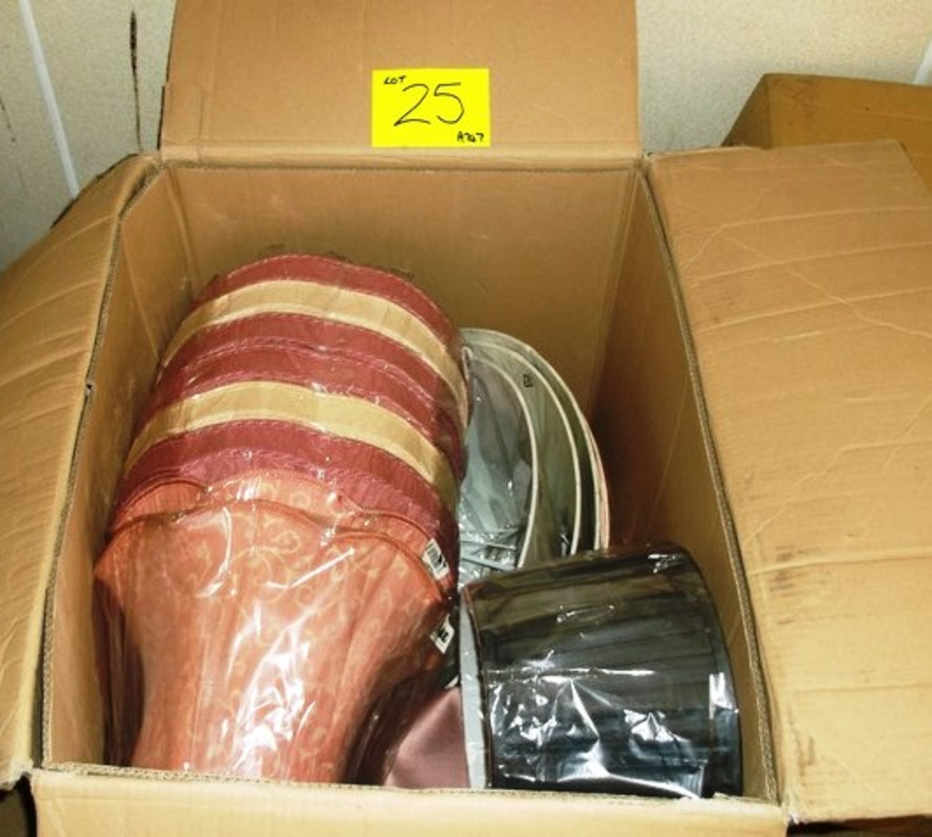2 BOXES OF VARIOUS STANDARD LAMP SHADES - Image 2 of 2