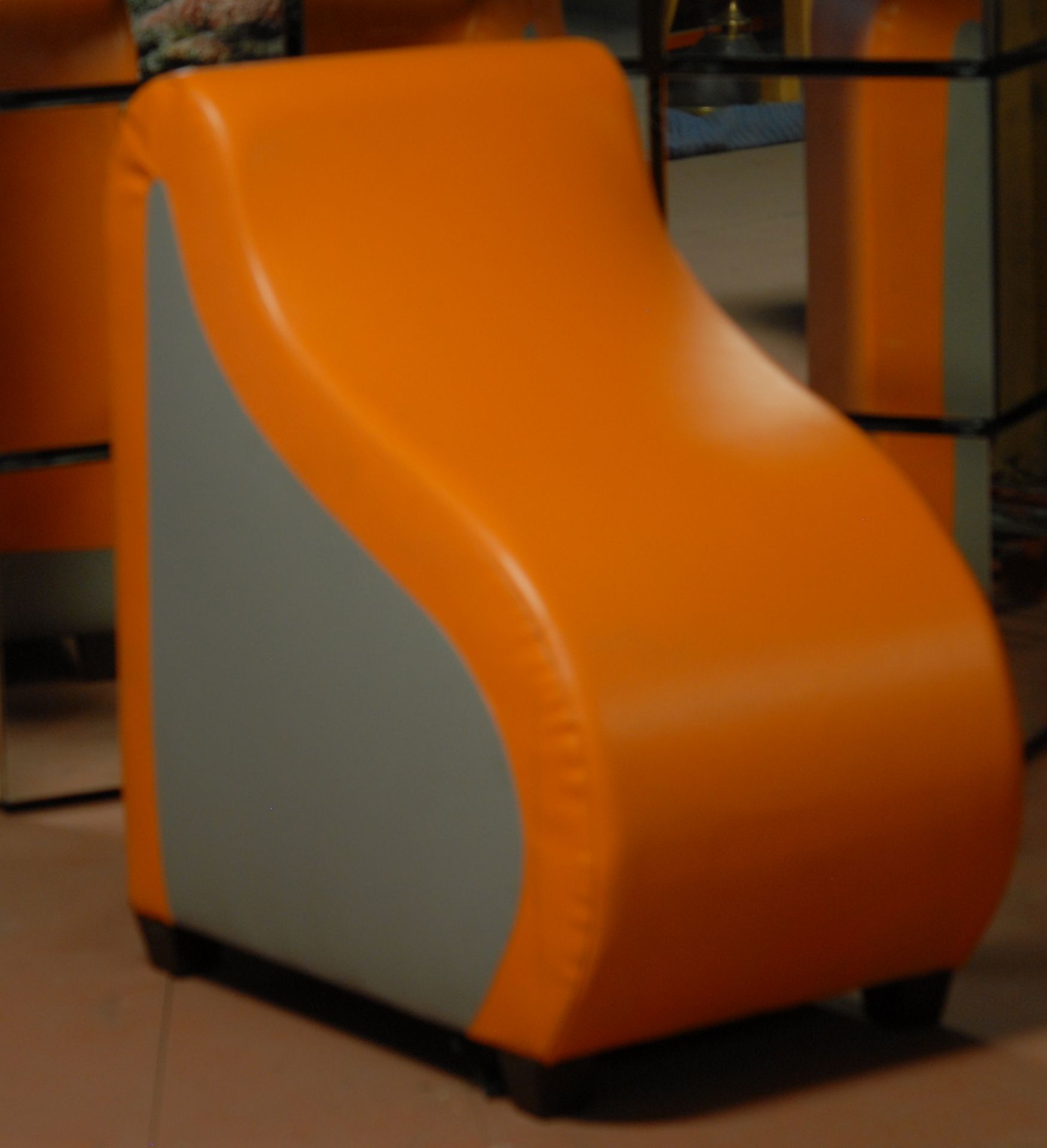 Orange Vinyl Maternity Chair