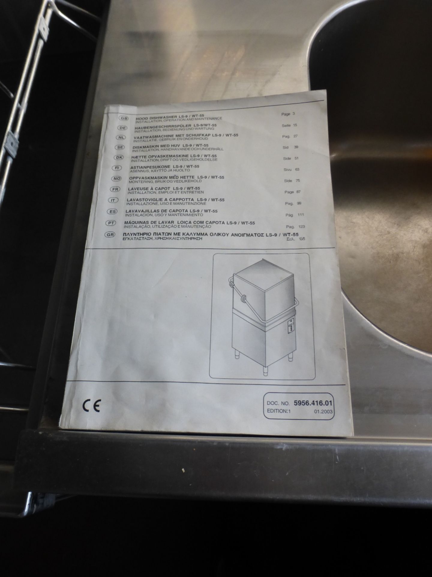 1 zanussi commercial stainless steel pass through dishwasher model no. LS-9/WT-55 with stainless - Image 4 of 6