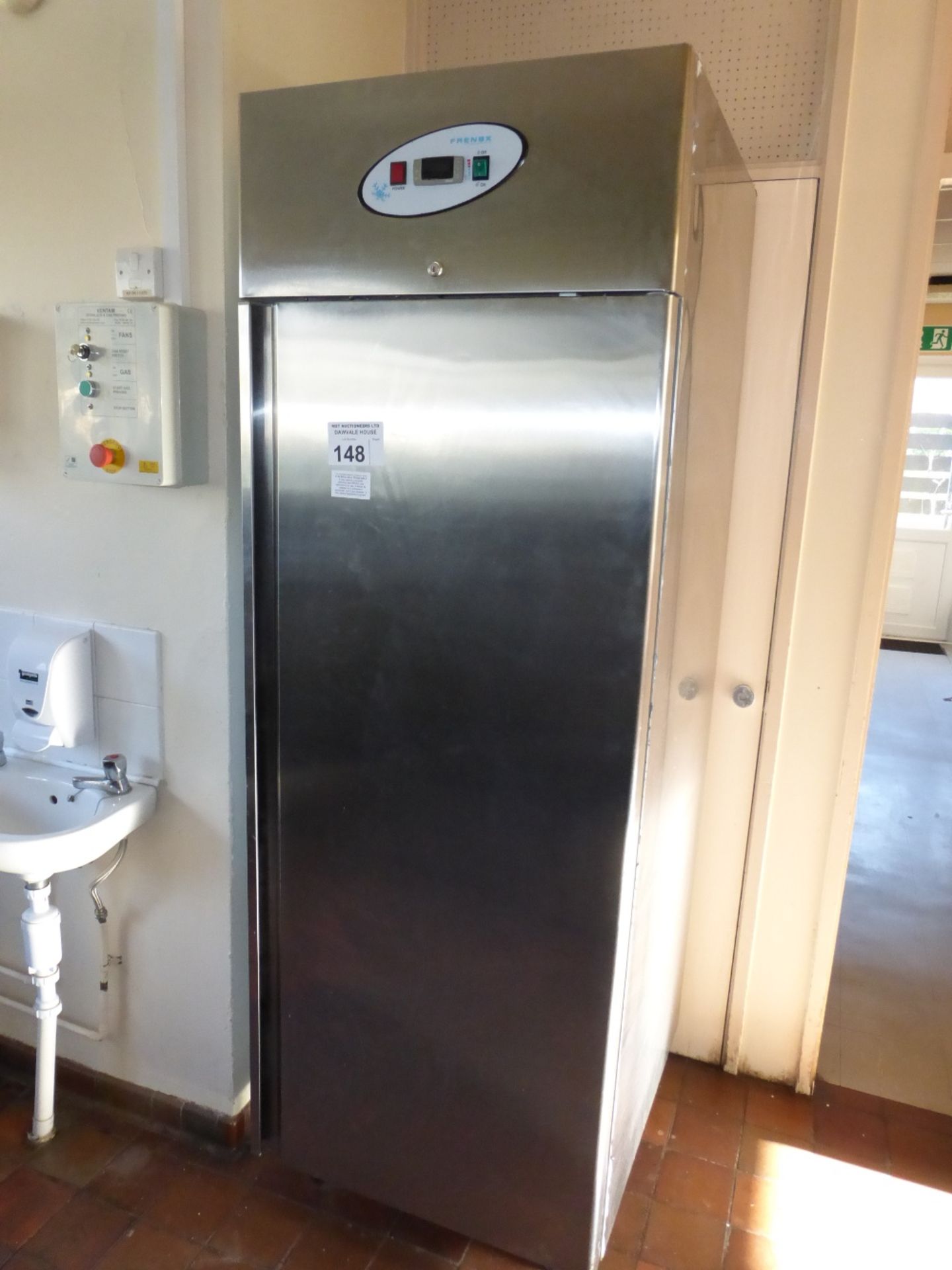 1 Frenox BN70 stainless steel commercial upright fridge s/n: 207197BN70 (located in kitchen area)