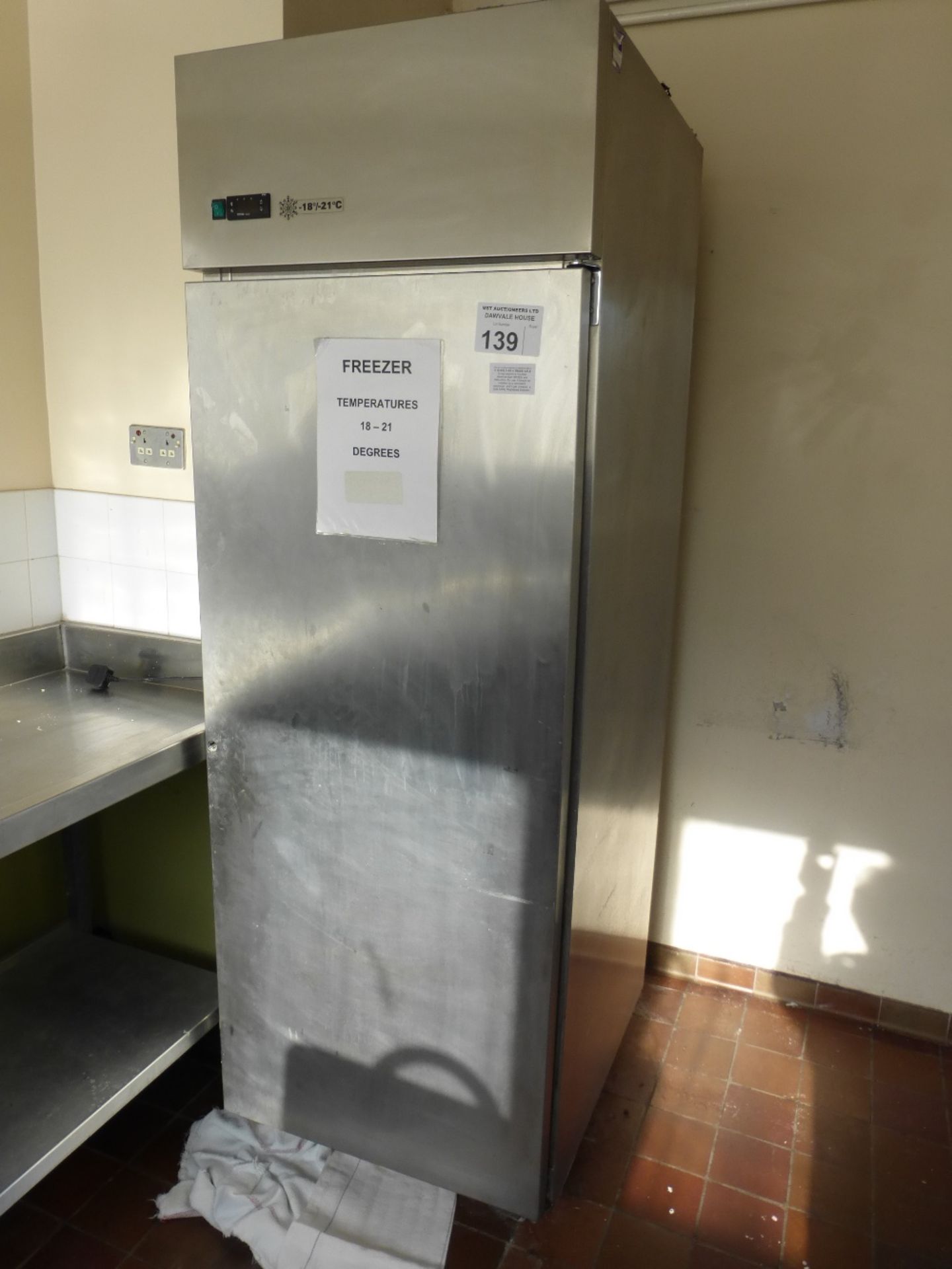 1 Foster stainless steel upright commercial freezer, type: PS600, s/n: E431718 (located in kitchen