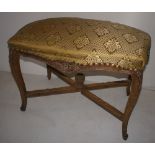 NV- A gilt work dressing stool with a green upholstered seat