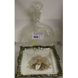 NV- a Staffordshire plaque of Gladstone and a decorative decanter