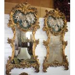 NV- A pair of large decorative wall mirrors with gilt work frames of foliate and scroll work