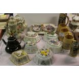 NV- 2 beer steins, 2 Capo-di-Monte pieces and a qty. of misc. decorative china ware etc.
