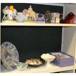 NV- 2 shelves of misc. decorative chinaware and ornaments etc.