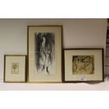 NV: 3 framed original works by various artists
