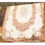 NV- a large brown and white floral medallion carpet