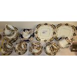 NV- 2 blue white and floral patterned part tea sets