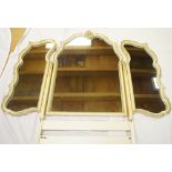 NV- A decorative white framed triple dressing table mirror