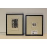 NV: 2 limited edition etchings by Richard Shirley-Smith from the Shelley poems illustrations