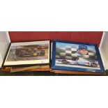 NV- 1 shelf of misc. framed pictures including formula 1