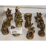 NV- 12 ornamental brass figures of the signs of the zodiac