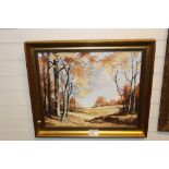 NV: 1 framed oil on canvas “The gold of England” by Alan king with certificate