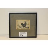 NV: 1 framed Dry point of poultry by Horace Mann Livens