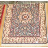 NV- a pale blue ground Kashmir rug, Sharbass design. Approx. 190 X 140cm