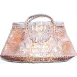 NV- a lady's vintage crocodile skin handbag, circa 1910