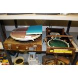 NV: 1 Battenberg Mk 5 course indicator in wooden case, 1 brass Azimuth circle in carry case & 1 book