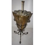 NV- An ornamental brass umbrella and walking stick stand