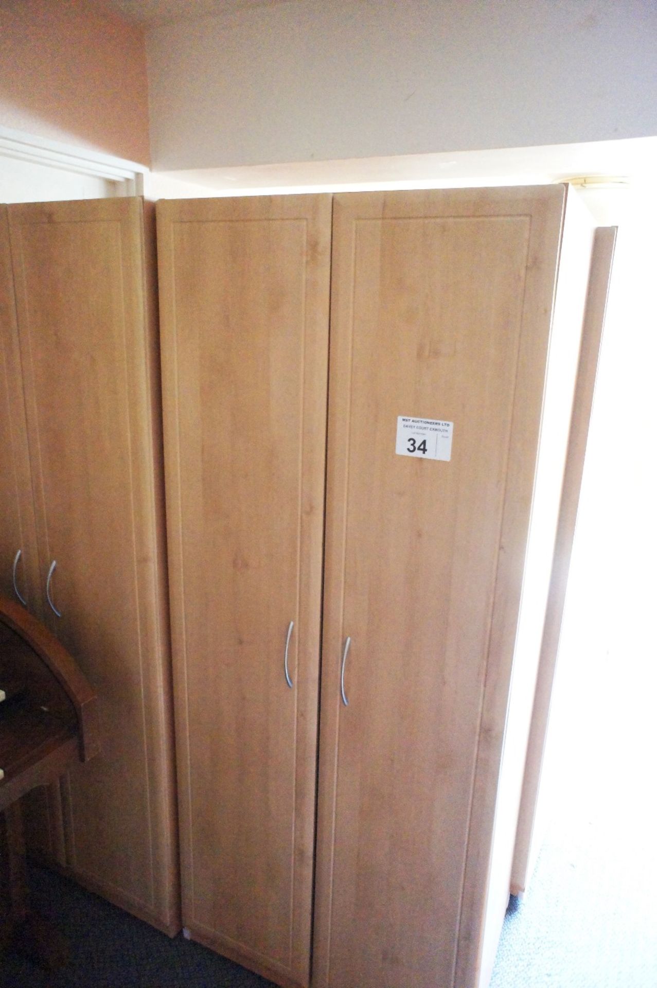 10 matching woodgrained finished two door single wardrobes (located in room 16, Davey Court) - Image 2 of 2