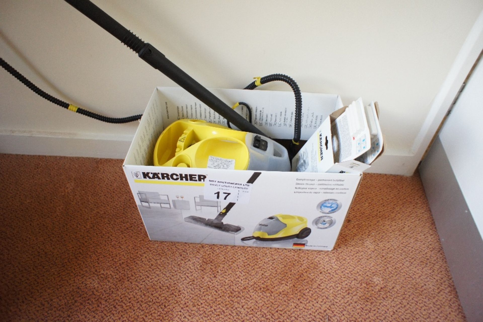 1 Karcher SC 2.500 C steam cleaner (located in room 7, Davey Court)