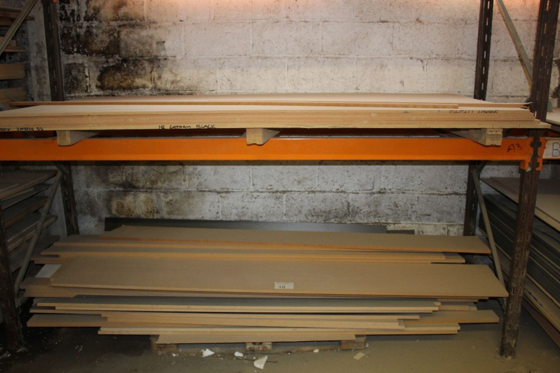 a large qty of various size boards incl. MDF, green MDF etc. Contents of 1 bay / 4 shelves - Image 2 of 2