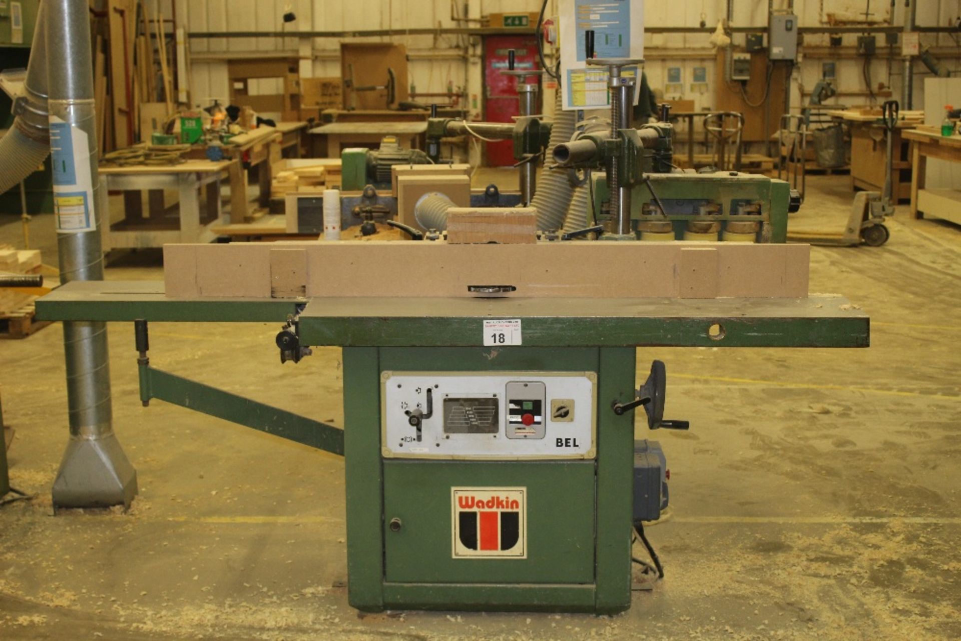 1 Wadkin spindle moulder model BEL, 3ph, Table 1510 x 350mm with additional 780 x 350 mm tenoning