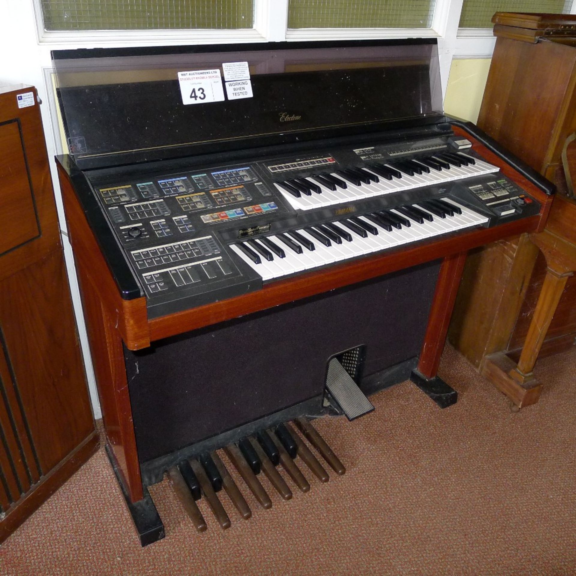 1 YAMAHA Electone MC-600 double keyboard electric organ (located in nursery area)