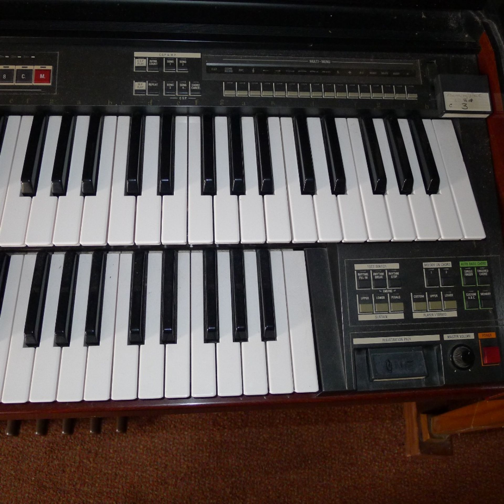 1 YAMAHA Electone MC-600 double keyboard electric organ (located in nursery area) - Image 3 of 3