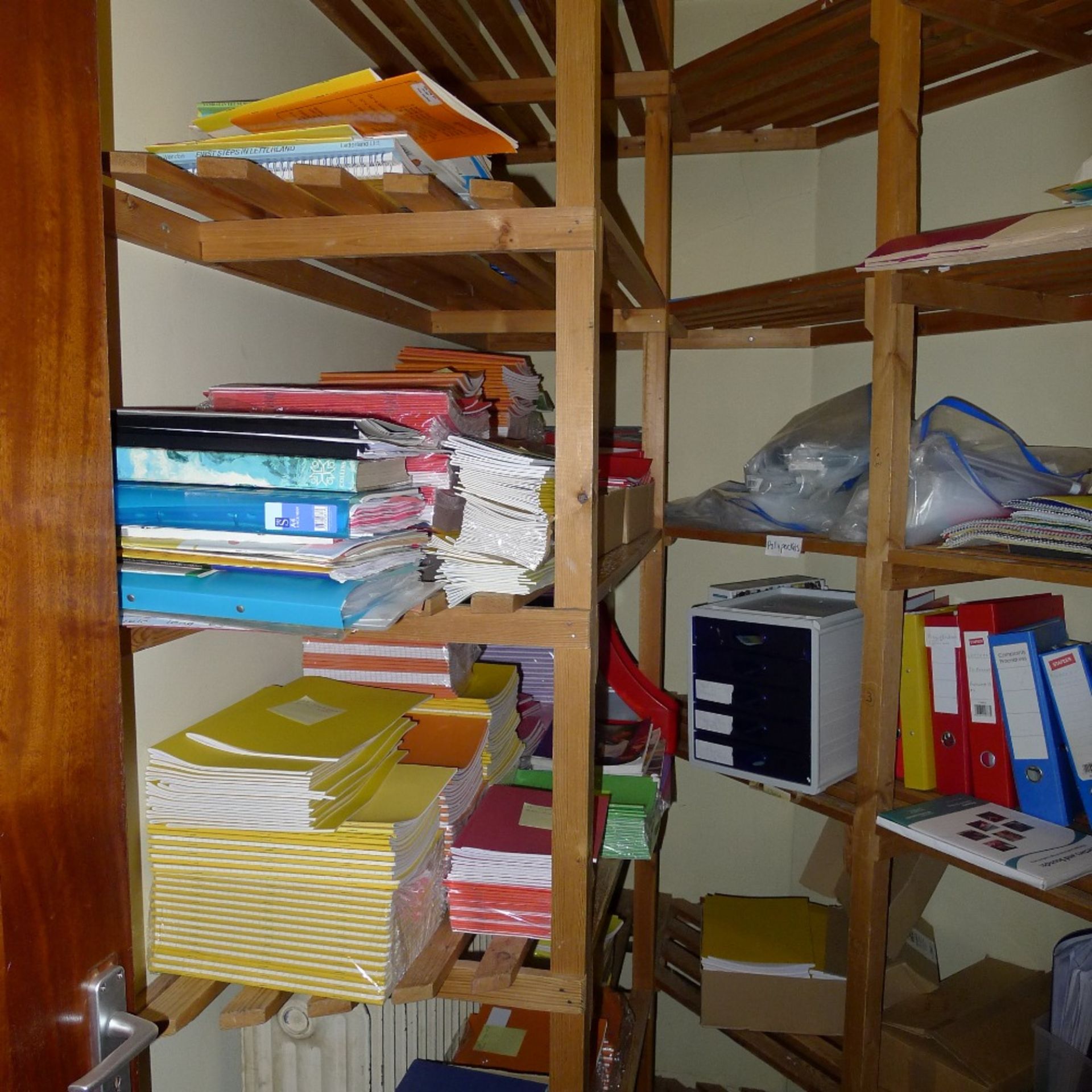 a large qty. of misc. school equipment and stationery etc. including; files, folders, scissors, - Image 8 of 8