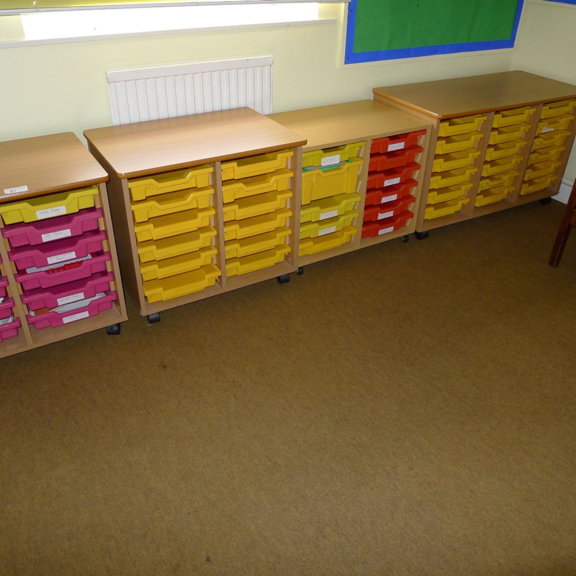 a qty. of misc junior school furniture and equipment including; tables, chairs and storage trays - Image 3 of 5
