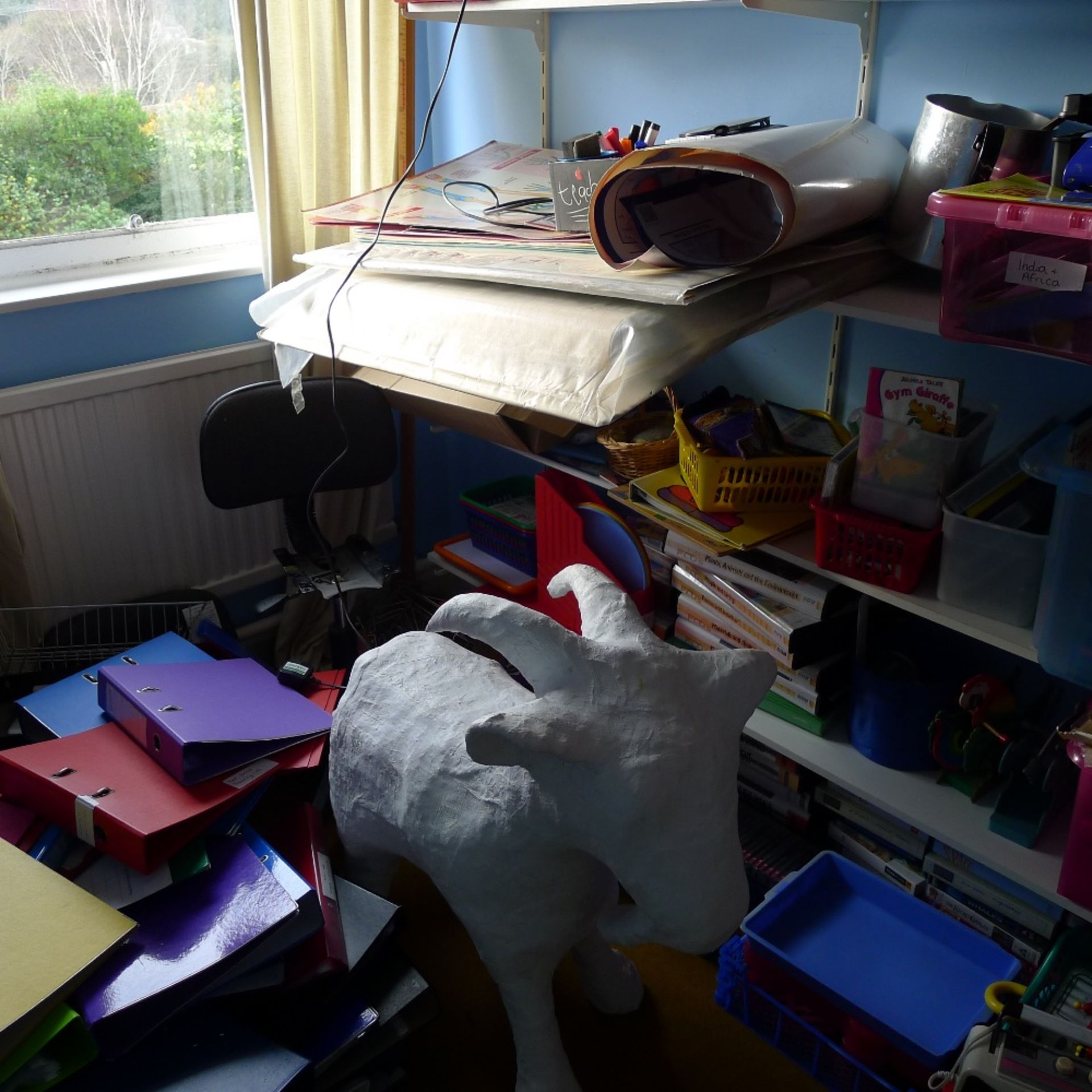 a large qty. of misc. school equipment and stationery etc. including; files, folders, scissors, - Image 3 of 8